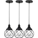 3 Pendentes Aramado Esfera Balonê Lustre Luminária Teto Regulável Sala Cozinha Industrial Agp 3 Pendentes Aramado Esfera Balonê Lustre Luminária Teto Regulável Sala Cozinha Industrial Agp