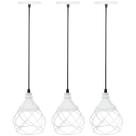 3 Pendentes Aramado Esfera Balonê Lustre Luminária Teto Regulável Sala Cozinha Industrial Agp