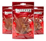 3 Petiscos Barkkies Naturais Cães Filé De Frango Macio 100g