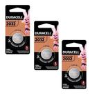 3 Pilhas Duracell Cr2032 3v Lítio Bateria Moeda