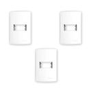 3 Placa 4X2 Para 1 Módulo C Suporte Branco Inova Pro Alumbra