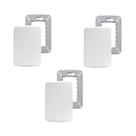 3 Placa Espelho 4x2 Cega Branca Miluz S3B77100 Com Suporte
