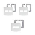 3 Placa Espelho 4x4 2 Mod Branca Miluz S3B77420 Com Suporte