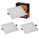 3 Plafons Led De Embutir Quadrado Bivolt 12w 6500k Ledvance