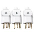 3 Plug Plugue Macho 3 Pinos 20a 180 Graus Branco Margirius