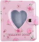 3 polegadas Kpop Photocard Holder Book 20 bolsos Mini álbum de fotos rosa pêssego floral Polaroid Pictures Photo Card Binder ID Storage Collection Book Instax Álbum Presentes para namorada Dia dos Namorados