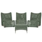 3 Poltronas e Mesa Texas em Alumínio Pintura Fendi Corda Náutica Trama Original 3 Poltronas e Mesa Texas em Alumínio Pintura Fendi Corda Náutica Trama Original