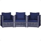 3 Poltronas Madri Alumínio Corda Náutica Estofado 10 Trama Original