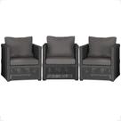 3 Poltronas Madri Alumínio Corda Náutica Estofado 11 Trama Original