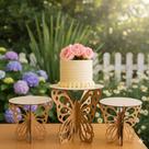3 Porta Bolo E Doces Em MDF Cru Modelo Borboletas - Novidade