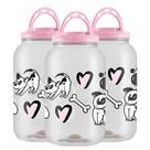3 Porta Ração Cachorro Gato com Alça 3,6LT Container Multiuso