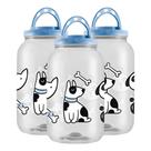 3 Porta Ração Cachorro Gato com Alça 3,6LT Container Multiuso