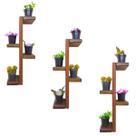 3 Porta Vasos Parede Floreira Jardim Madeira Maciça Vela