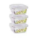 3 Pote 520ml Vidro Marmita Fitness Tampa 4 Trava Hermético