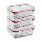 3 Pote Hemertico Vidro Frezzer Micro-ondas Organizador 640ml