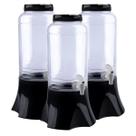 3 Pote Suqueira com Suporte Preta 3,5LT Grande Multiuso Dispenser Produtos de Limpeza