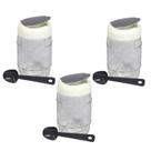 3 Pote Vidro Tempero Condimento Colher 370ml Splendo Cinza