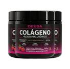 3 Potes Colágeno Verisol Com Ácido Hialurônico Premium e Vitaminas e Minerais, Pele, Cabelos e Unhas, Sabor Frutas Vermelhas