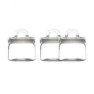 3 Potes Com Tampa Redondo Vidro 750ml Maxwell & Williams