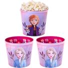 3 Potes de Pipoca Filme Frozen Estampado 2.1 litros Plasútil