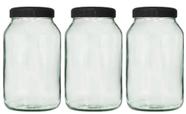 3 potes de vidro 3 litros tampa de plástico