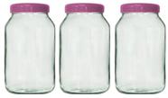 3 potes de vidro 3 litros tampa de plástico