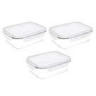 3 Potes De Vidro C/ Tampa Vedação Resistente Marmita 640ml 3 Potes De Vidro C/ Tampa Vedação Resistente Marmita 640ml