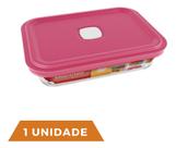 3 Potes de Vidro Facilita Retangular Marmita 750Ml Marinex