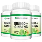 3 Potes Ginkgo Biloba Biloba com Ginseng 500mg 120 Cáps