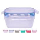 3 Potes Herméticos 500ml c/ Tampa Trava Freezer Microondas