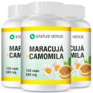 3 Potes Maracuja + Camomila 100% Natural Kit 360 Cáps - Status Verde