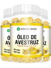 3 Potes Óleo De Avestruz Puro Kit 180 Caps