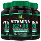 3 Potes Viamina K2 + D3 Concentrada Kit 180 Cáps - Fonte Verde