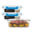 3 Potes Vidro Hermético Trava Mais Resistente Grande 1520ml