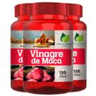 3 Potes Vinagre de Maçã 100% Puro Kit 360 Cáps - Fonte Verde
