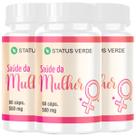 3 Potes Vitamina da Mulher Natural Kit 180 Cápsulas