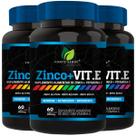 3 Potes Zinco + Vitamina E Kit 180 Cápsulas - Fonte Verde