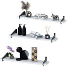 3 Prateleiras Suspensa Multiuso 60Cm Para Sala Quarto SF PB