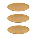 3 Prato Refeição Sustentável Redondo Durável 24cm Marrom Cla