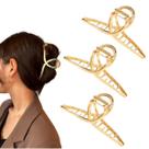 3 Prendedor De Cabelo Piranha Clássica Metal Moda Luxo Grande