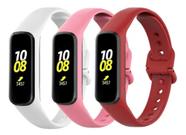 3 Pulseiras De Silicone Galaxy Fit 2 R220 - Branco / Rosa Chiclete / Vinho