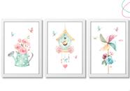 3 Quadrinhos Decorativos Infantil aquarela em cores