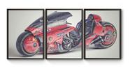 3 Quadros A3 Moto Kaneda Akira Poster Moldurado