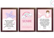 3 Quadros Decorativos Infantis Estrela Arco-íris Santo Anjo