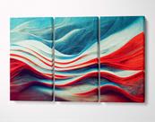 3 Quadros em Tecido Canvas Abstract Vermelho Azul Ondas Arte 3 Quadros em Tecido Canvas Abstract Vermelho Azul Ondas Arte