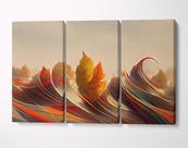 3 Quadros em Tecido Canvas Árvores Folhas Floresta Paisagem 3 Quadros em Tecido Canvas Árvores Folhas Floresta Paisagem