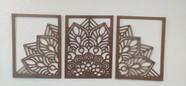 3 quadros mandala em mdf na cor preta 3 quadros mandala em mdf na cor preta