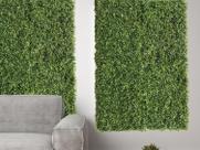 3 Quadros Verdes Placas Rico em Folhagens e Cores Vibrantes Planta Artificial Parede Vertical