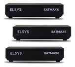 3 Receptores Tv Digital Satélite Hd Regional Satmax 6 Elsys Preto