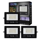 3 refletor led volter eco IP65 10w 6500k preto 900lm luz branco frio